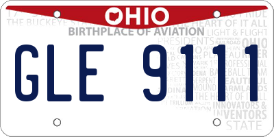 OH license plate GLE9111