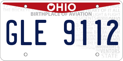 OH license plate GLE9112