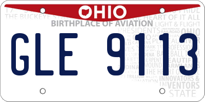 OH license plate GLE9113
