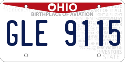 OH license plate GLE9115
