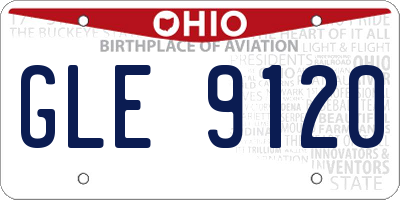 OH license plate GLE9120