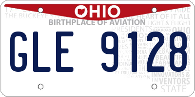 OH license plate GLE9128
