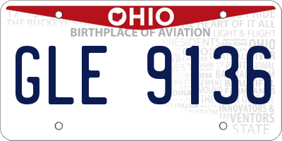 OH license plate GLE9136