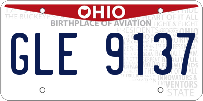 OH license plate GLE9137