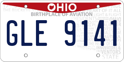 OH license plate GLE9141