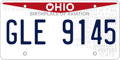 OH license plate GLE9145