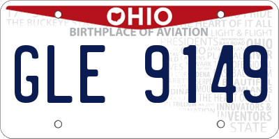 OH license plate GLE9149