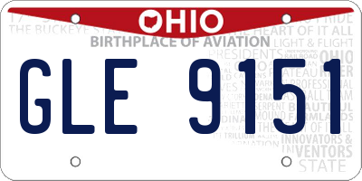 OH license plate GLE9151