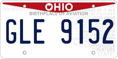 OH license plate GLE9152