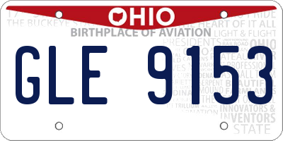 OH license plate GLE9153