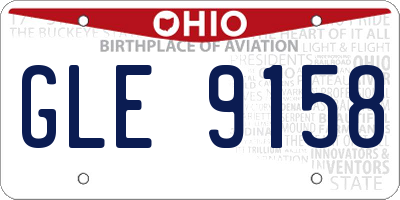 OH license plate GLE9158