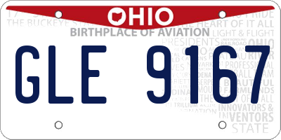 OH license plate GLE9167