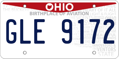 OH license plate GLE9172