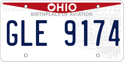 OH license plate GLE9174