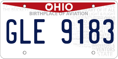 OH license plate GLE9183