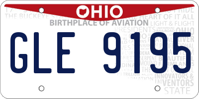 OH license plate GLE9195