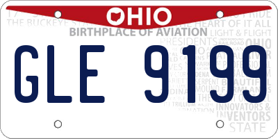OH license plate GLE9199