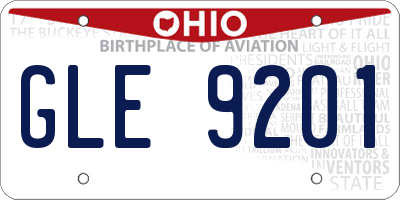 OH license plate GLE9201