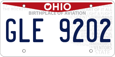 OH license plate GLE9202