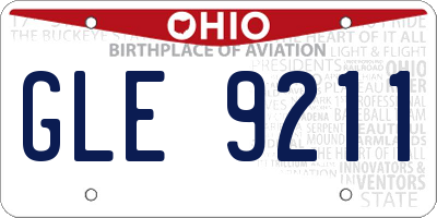 OH license plate GLE9211