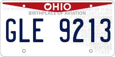 OH license plate GLE9213