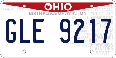 OH license plate GLE9217