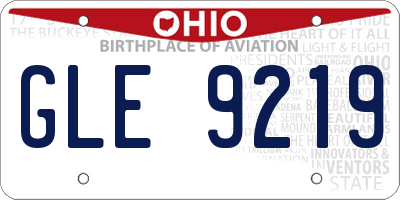 OH license plate GLE9219