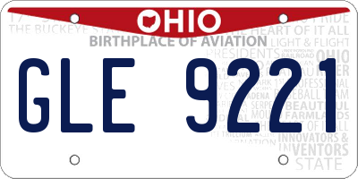 OH license plate GLE9221