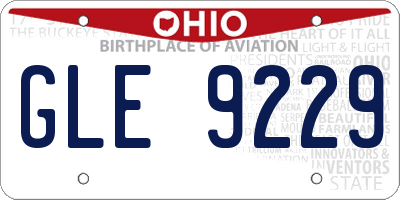 OH license plate GLE9229