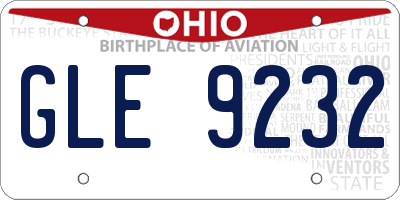 OH license plate GLE9232