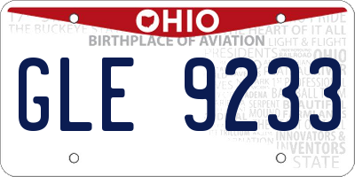 OH license plate GLE9233