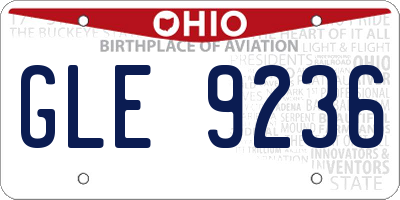 OH license plate GLE9236