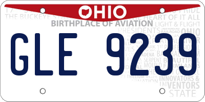 OH license plate GLE9239