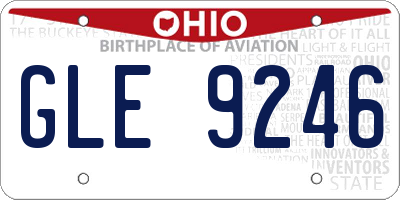 OH license plate GLE9246