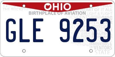 OH license plate GLE9253