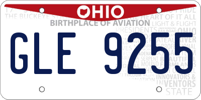 OH license plate GLE9255