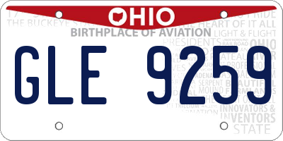 OH license plate GLE9259