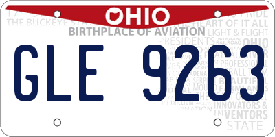 OH license plate GLE9263