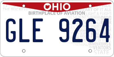 OH license plate GLE9264