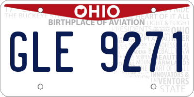 OH license plate GLE9271