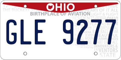 OH license plate GLE9277