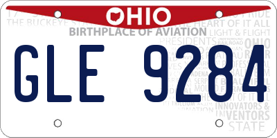 OH license plate GLE9284