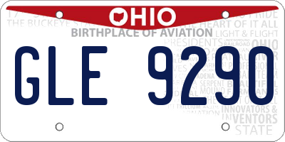 OH license plate GLE9290