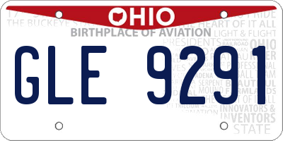OH license plate GLE9291