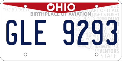 OH license plate GLE9293