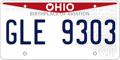 OH license plate GLE9303