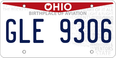 OH license plate GLE9306