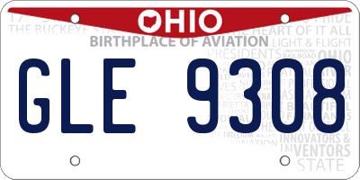 OH license plate GLE9308