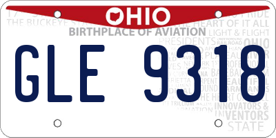 OH license plate GLE9318