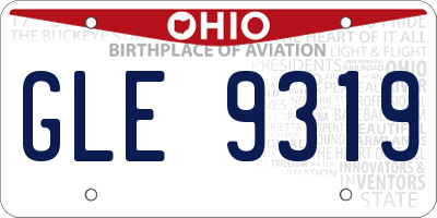 OH license plate GLE9319